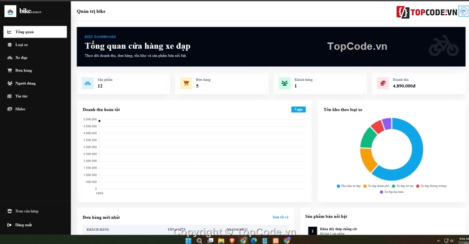 website,bán website,web bán xe đạp